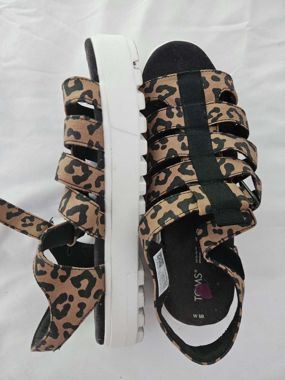 TOMS Leopard Print Strappy Platform Sandals - W10